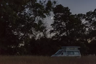 Campervan with moon